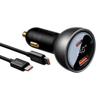Caricabatterie Auto Con Cavo USB-C Baseus, 140W, 5A, 1 x USB-A - 1 x USB-C, Nero, Ricondizionato CGZX070001