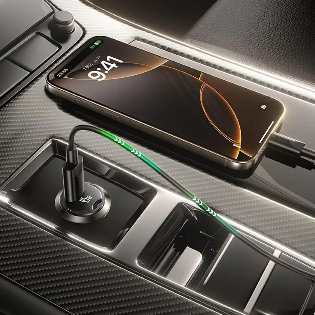 Chargeur de voiture avec câble USB-C Baseus PrimeTrip VP2, 45W, 3A, 1 x USB-C, Noir C0206800