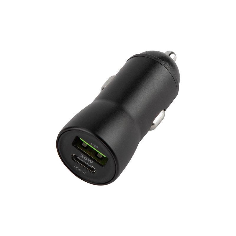 Caricabatterie Auto Con Cavo USB-C MaXlife MXCC-04, 20W, 3A, 1 x USB-A - 1 x USB-C, Nero