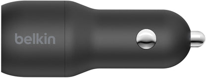 Chargeur Auto Avec Câble Lightning Belkin BoostCharge Dual, 24W, 2.4A, 2 x USB-A, Noir CCD001bt1MBK