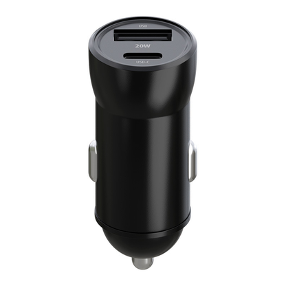 KFZ-Ladegerät mit Lightning-Kabel MaXlife MXCC-04, 20W, 3A, 1 x USB-A - 1 x USB-C, Schwarz