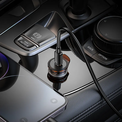 Chargeur de voiture avec câble Lightning HOCO NZ16, 30W, 3A, 1 x USB-C, Gris