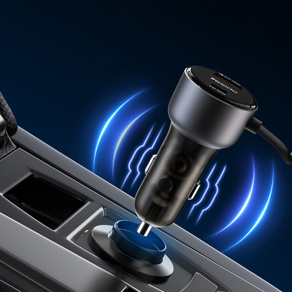 Autoladegerät mit Lightning-Kabel Yesido Y57, 50W, 3A, 1 x USB-A - 1 x USB-C, Schwarz