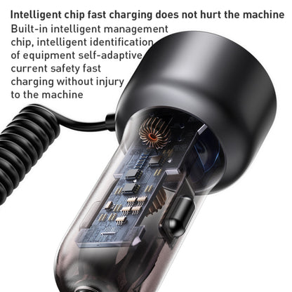 Chargeur de voiture avec câble USB-C / Lightning Yesido Y58 Display, 60W, 3A, 1 x USB-A - 1 x USB-C, Gris