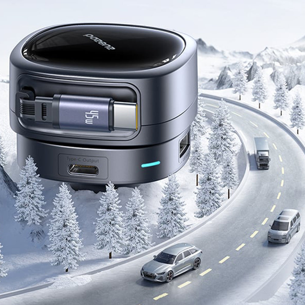 Caricabatterie Auto Con Cavo USB-C Baseus PrimeTrip VR1, 60W, 3A, 1 x USB-A - 1 x USB-C, Nero C00069001121-00