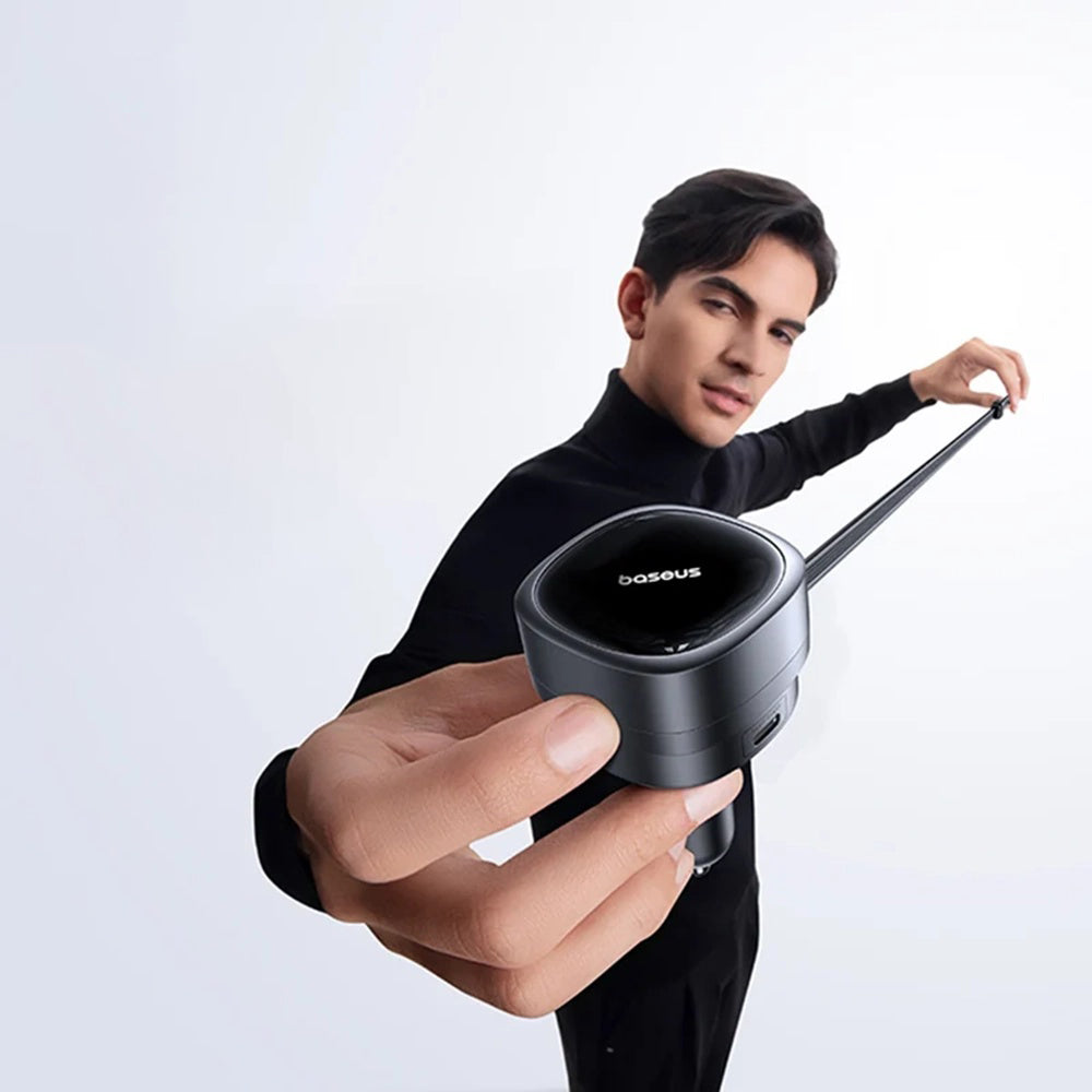 Caricabatterie Auto Con Cavo USB-C Baseus PrimeTrip VR1, 60W, 3A, 1 x USB-A - 1 x USB-C, Nero C00069001121-00