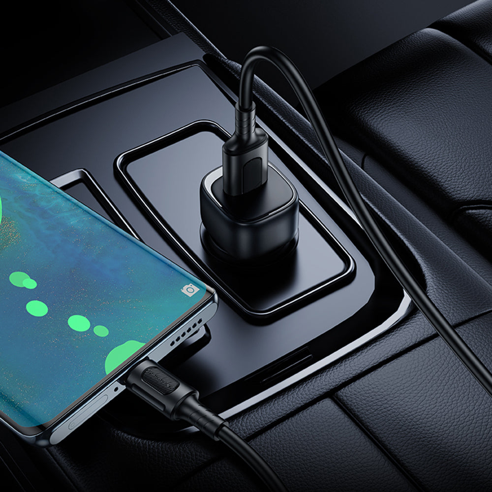 Auto-Ladegerät mit USB-C Kabel Borofone BZ34 Cloud, 18W, 3A, 1 x USB-A, Schwarz