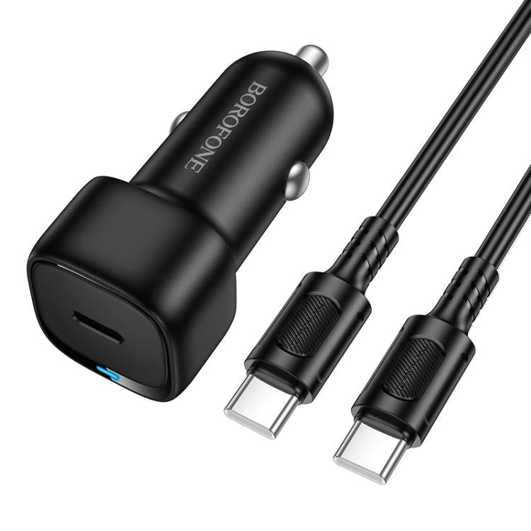 Auto-Ladegerät mit USB-C Kabel Borofone BZ34A Cloud, 20W, 3A, 1 x USB-C, Schwarz