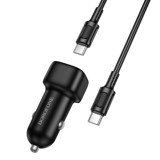 Caricabatterie Auto con Cavo USB-C Borofone BZ34A Cloud, 20W, 3A, 1 x USB-C, Nero