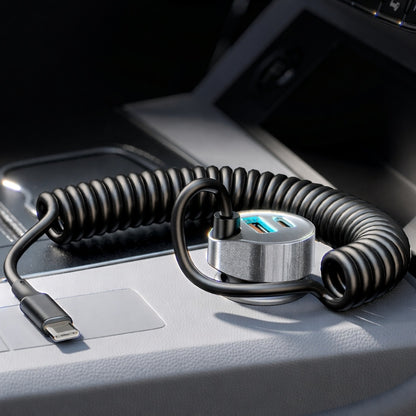 Chargeur de voiture avec câble USB-C Lisen, 90W, 3A, 1 x USB-A - 1 x USB-C, Noir YL0223120020