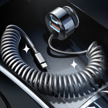 Chargeur de voiture avec câble USB-C Lisen, 90W, 3A, 1 x USB-A - 1 x USB-C, Noir YL0223120020