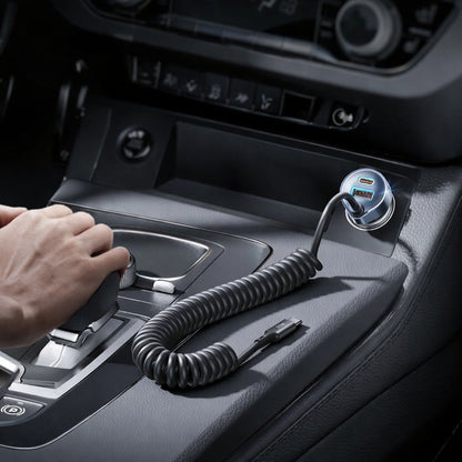 Chargeur de voiture avec câble USB-C Lisen, 90W, 3A, 1 x USB-A - 1 x USB-C, Noir YL0223120020