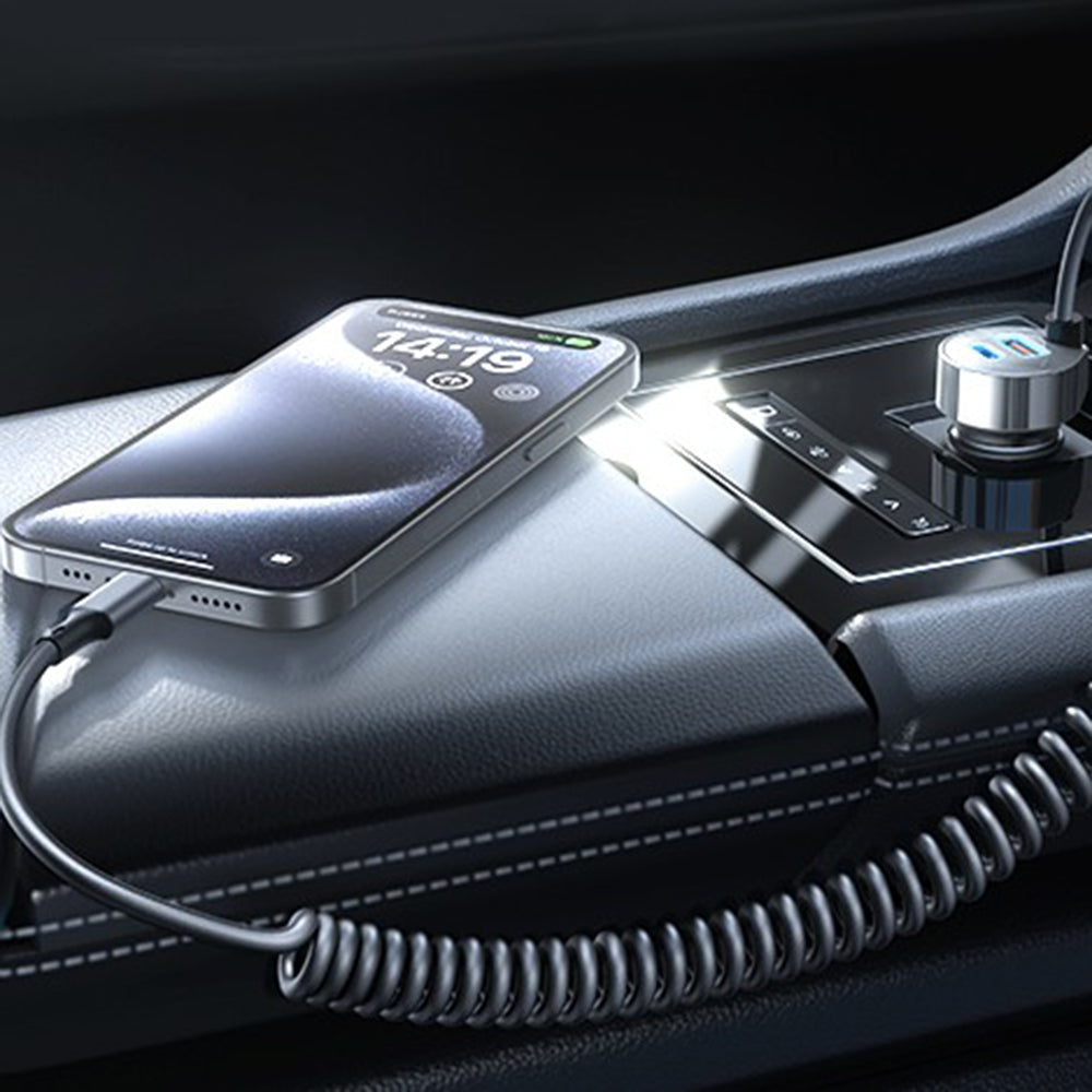 Chargeur de voiture avec câble USB-C Lisen, 90W, 3A, 1 x USB-A - 1 x USB-C, Noir YL0223120020