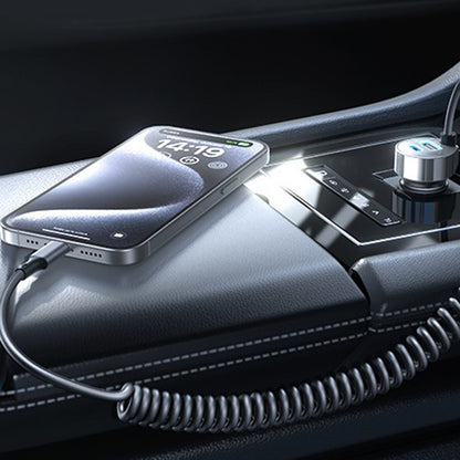 Chargeur de voiture avec câble USB-C Lisen, 90W, 3A, 1 x USB-A - 1 x USB-C, Noir YL0223120020