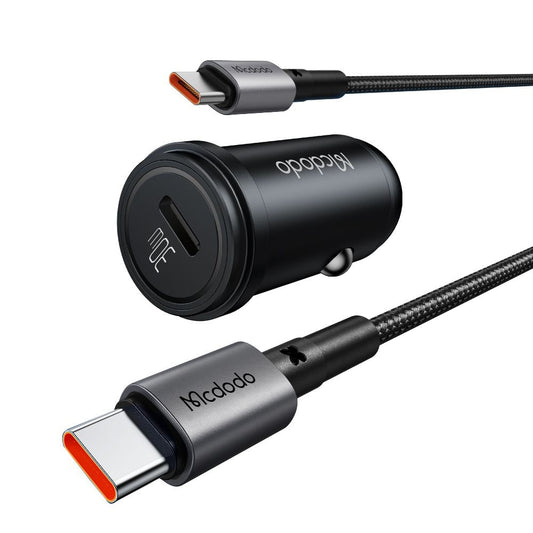 Caricabatterie Auto Con Cavo USB-C McDodo CC-7493 Obsidian, 30W, 3A, 1 x USB-C, Nero