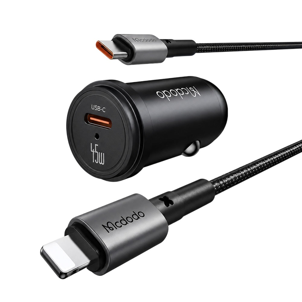 Auto-Ladegerät mit USB-C-Kabel Mcdodo CC-7495, 45W, 3A, 1 x USB-C, Schwarz