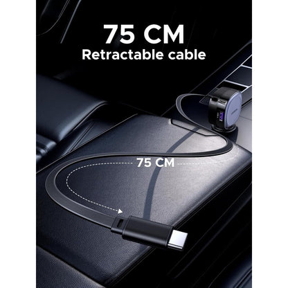 Chargeur de voiture avec câble USB-C UGREEN EC601, 75W, 3A, 1 x USB-A - 1 x USB-C, Gris