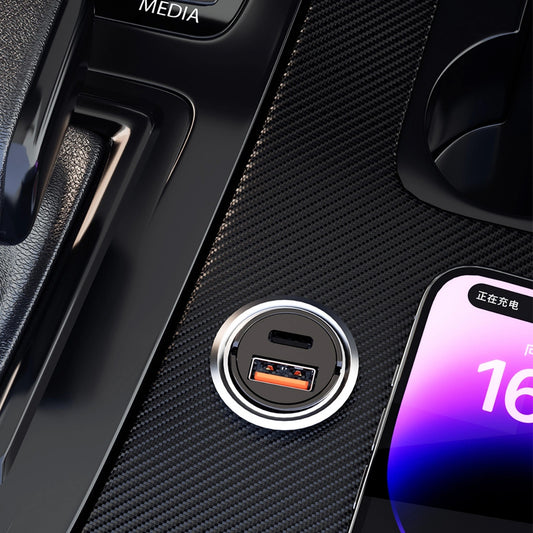 Auto-Ladegerät Dudao R3MAX, 48W, 3A, 1 x USB-A - 1 x USB-C, Schwarz