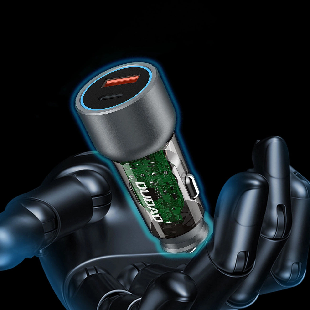Autoladegerät Dudao R4T, 30W, 3A, 1 x USB-A - 1 x USB-C, Grau 