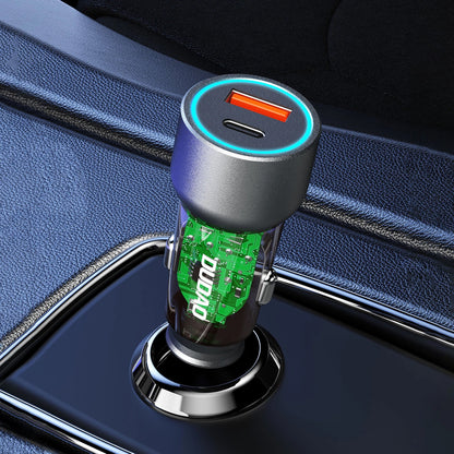 Autoladegerät Dudao R4T, 30W, 3A, 1 x USB-A - 1 x USB-C, Grau 