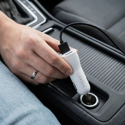 Caricabatterie Auto Fixed, 15.5W, 3A, 2 x USB-A, Bianco