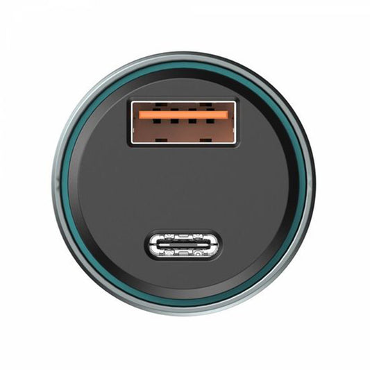 Chargeur Auto HAVIT CC2017, 45W, 3A, 1 x USB-A - 1 x USB-C, Noir Bleu