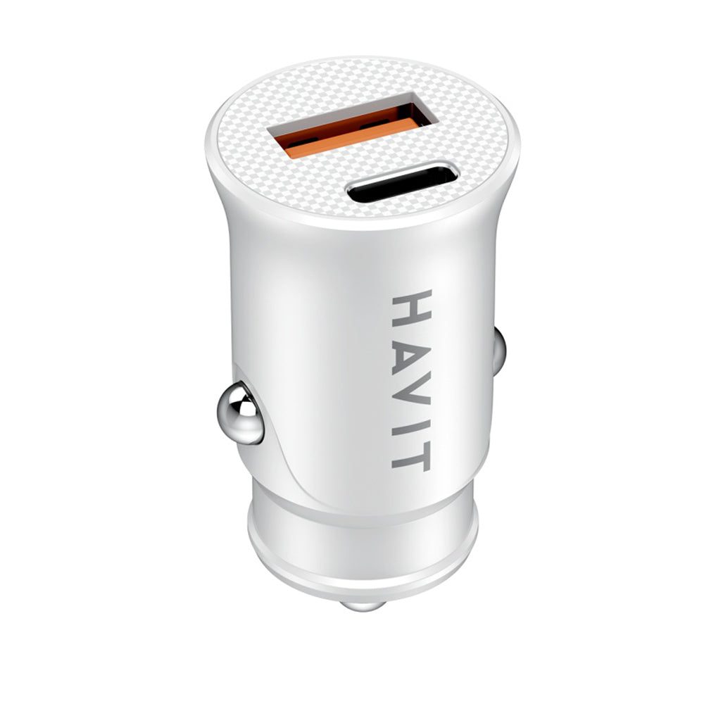 Auto-Ladegerät HAVIT CC2022, 20W, 3A, 1 x USB-A - 1 x USB-C, Weiß