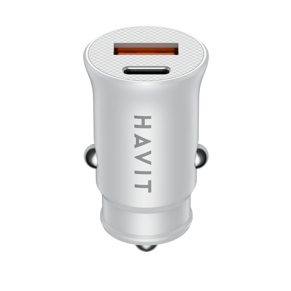 Auto-Ladegerät HAVIT CC2022, 20W, 3A, 1 x USB-A - 1 x USB-C, Weiß