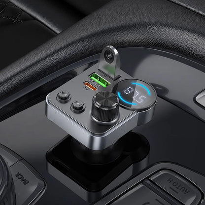 FM Bluetooth Modulator HOCO E86, 2 x USB-A - 1 x USB-C - 1 x microSD