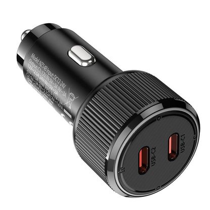 Chargeur de voiture HOCO NZ14B, 50W, 3A, 2 x USB-C, Noir