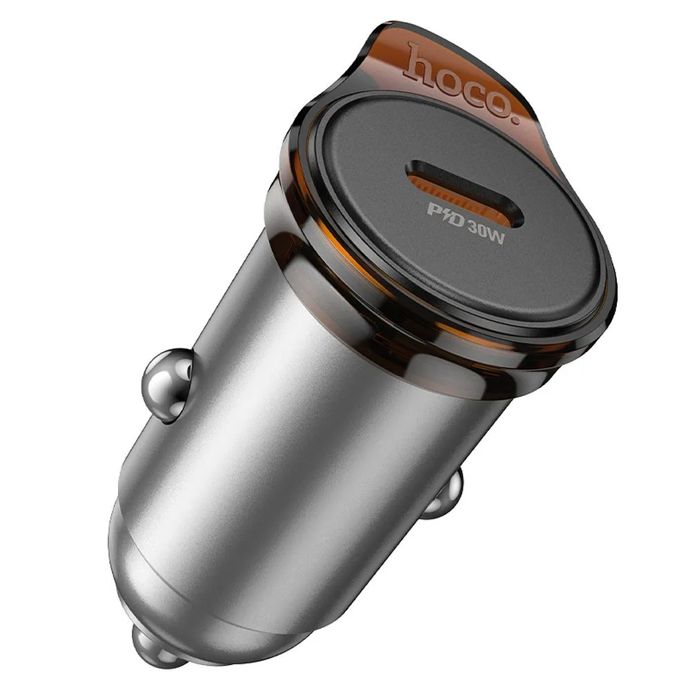 Auto-Ladegerät HOCO NZ16, 30W, 3A, 1 x USB-C, Grau