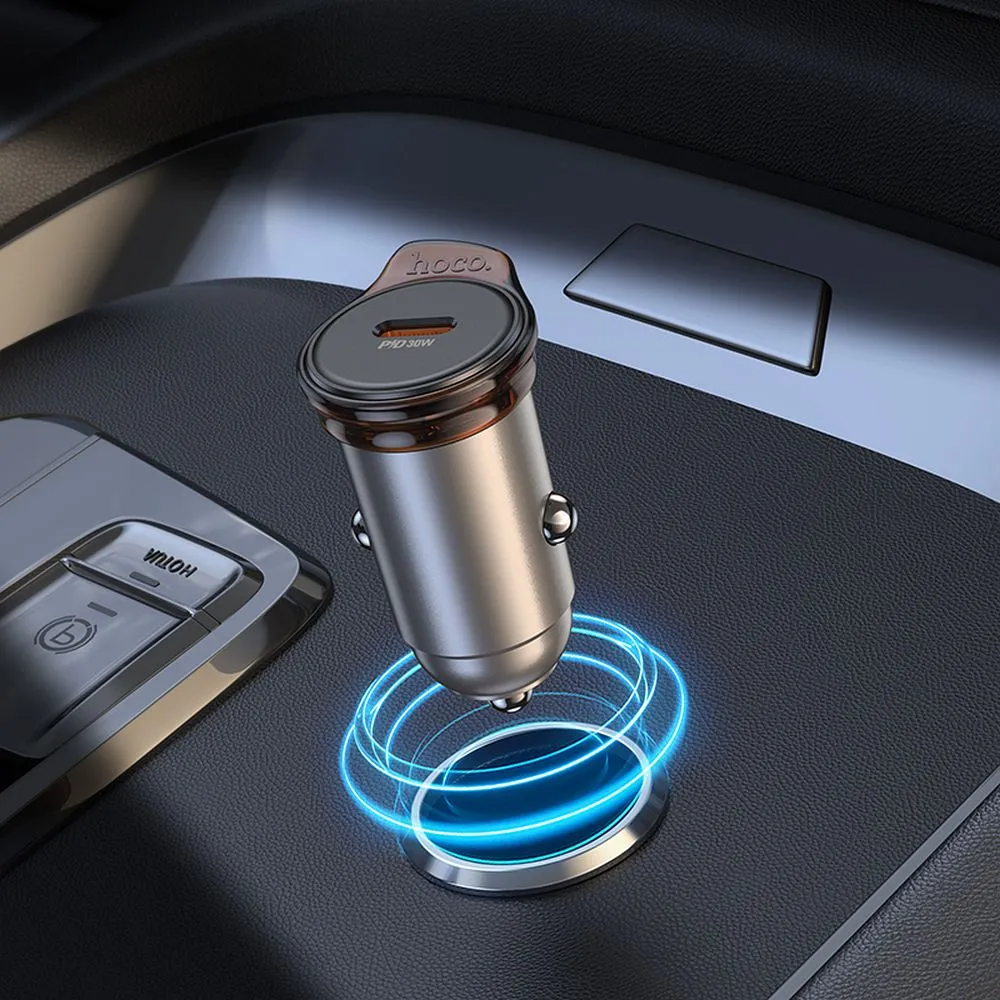 Auto-Ladegerät HOCO NZ16, 30W, 3A, 1 x USB-C, Grau