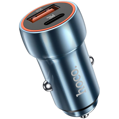 Auto-Ladegerät HOCO Z46A, 20W, 3A, 1 x USB-A - 1 x USB-C, Blau