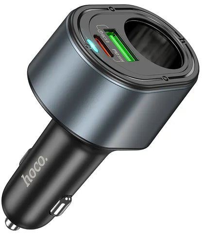 Auto-Ladegerät HOCO Z56, 35W, 3A, 1 x USB-A - 1 x USB-C - 1 x Zigarettenanzünder-Verlängerung, Schwarz