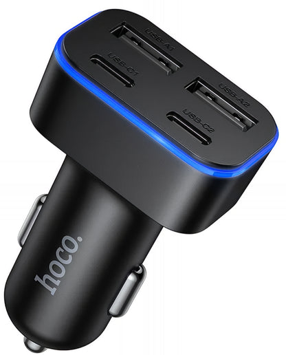 Chargeur de voiture HOCO Z63, 42W, 3A, 2 x USB-A - 2 x USB-C, Noir