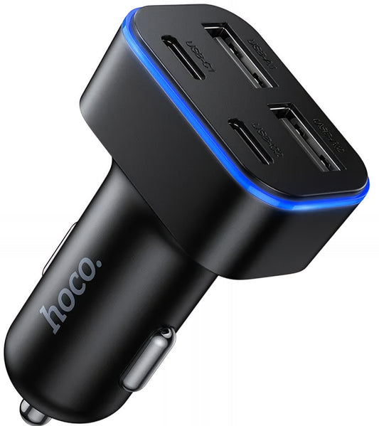 Chargeur de voiture HOCO Z63, 42W, 3A, 2 x USB-A - 2 x USB-C, Noir