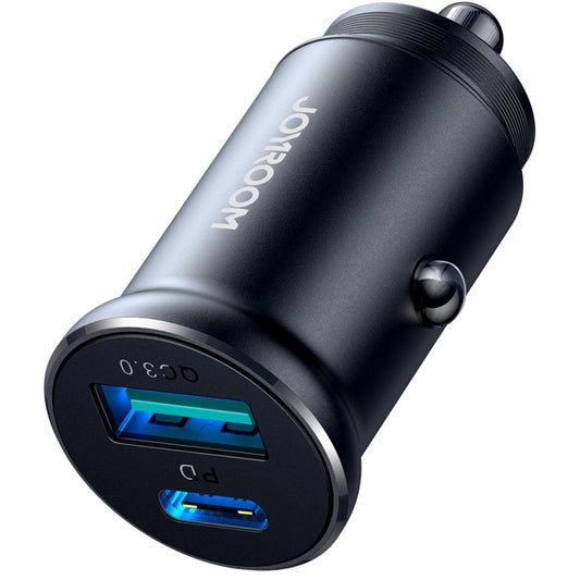 Caricabatterie Auto Joyroom JR-CCN05, 30W, 3A, 1 x USB-A - 1 x USB-C, Nero