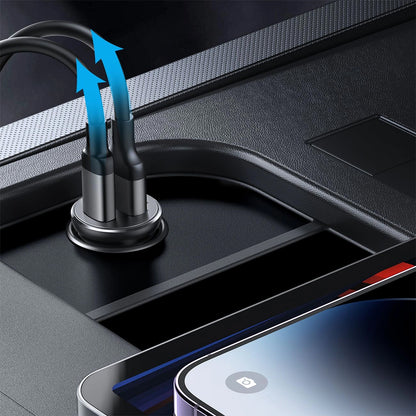 Chargeur de voiture Joyroom JR-CCN05, 30W, 3A, 1 x USB-A - 1 x USB-C, Noir