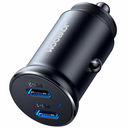 Caricabatterie Auto Joyroom JR-CCN06, 30W, 3A, 2 x USB-C, Nero