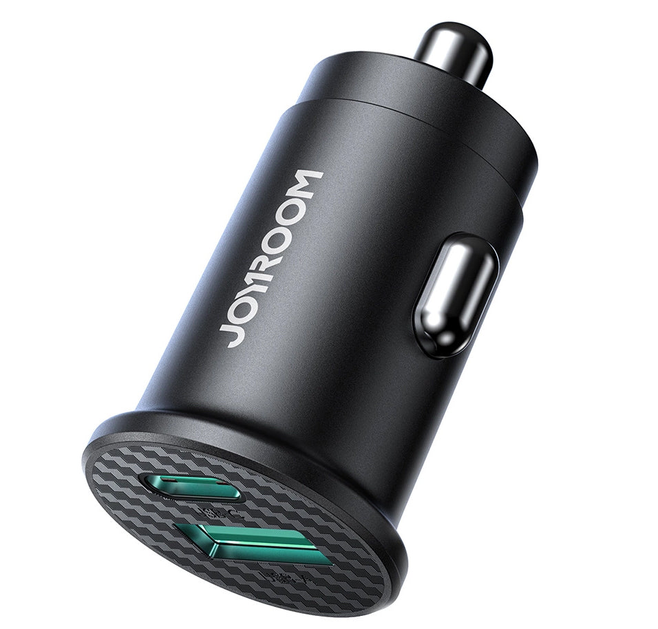 Caricabatterie Auto Joyroom JR-CCN16 Mini, 12W, 2.4A, 1 x USB-A - 1 x USB-C, Nero