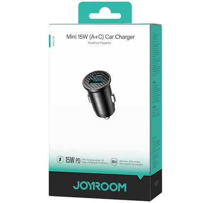 Caricabatterie Auto Joyroom JR-CCN16 Mini, 12W, 2.4A, 1 x USB-A - 1 x USB-C, Nero