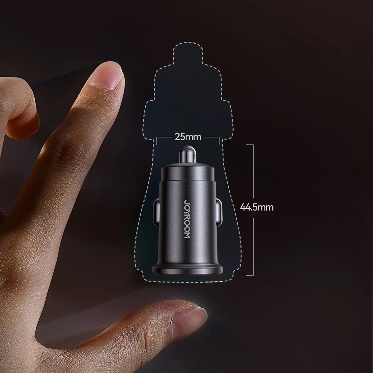 Caricabatterie Auto Joyroom JR-CCN16 Mini, 12W, 2.4A, 1 x USB-A - 1 x USB-C, Nero