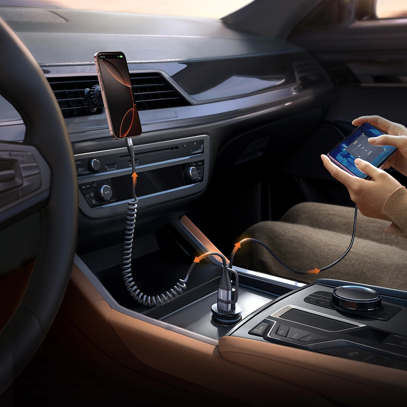 Caricabatterie Auto Joyroom JR-CCN16 Mini, 12W, 2.4A, 1 x USB-A - 1 x USB-C, Nero