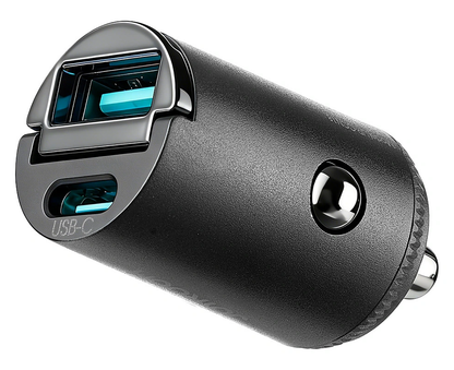 Caricatore Auto Joyroom JR-CCN18, 65W, 1 x USB-A - 1 x USB-C, Nero