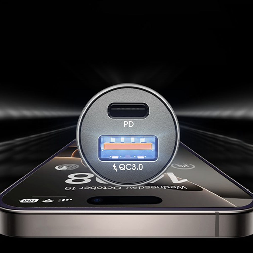 Lisen Auto-Ladegerät, 36W, 3A, 1 x USB-A - 1 x USB-C, Schwarz YL0223090002