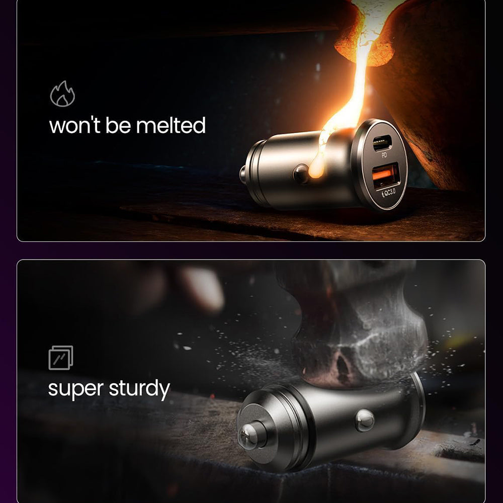 Auto-Ladegerät Lisen, 36W, 3A, 1 x USB-A - 1 x USB-C, Set 2 Stück, Schwarz YL0223080038