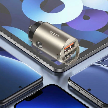 Chargeur Auto Lito IN-C03, 30W, 3A, 1 x USB-A - 1 x USB-C, Noir
