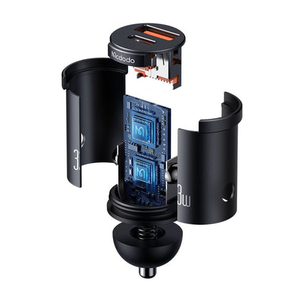 Auto-Ladegerät McDodo CC-2320 Cool, 33W, 3A, 1 x USB-A - 1 x USB-C, Schwarz