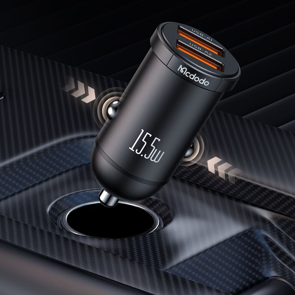 Auto-Ladegerät McDodo CC-2950 Cool, 15.5W, 3.1A, 2 x USB-A, Schwarz