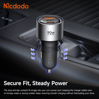 Caricatore Auto McDodo CC-3110 Gana, 90W, 3A, 1 x USB-A - 2 x USB-C, Nero